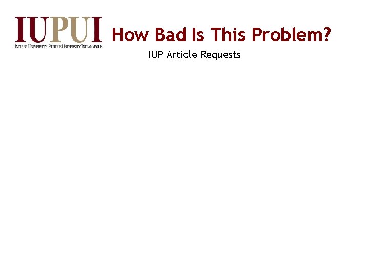 How Bad Is This Problem? IUP Article Requests 