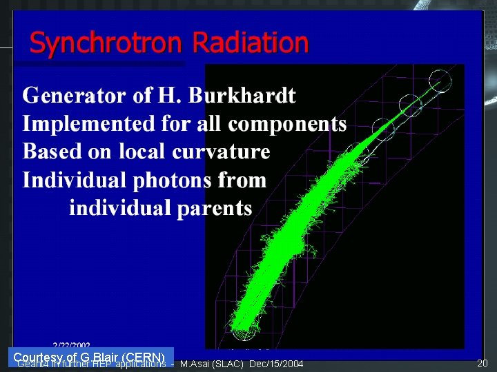 Courtesy of G. Blair (CERN) Geant 4 in further HEP applications - M. Asai