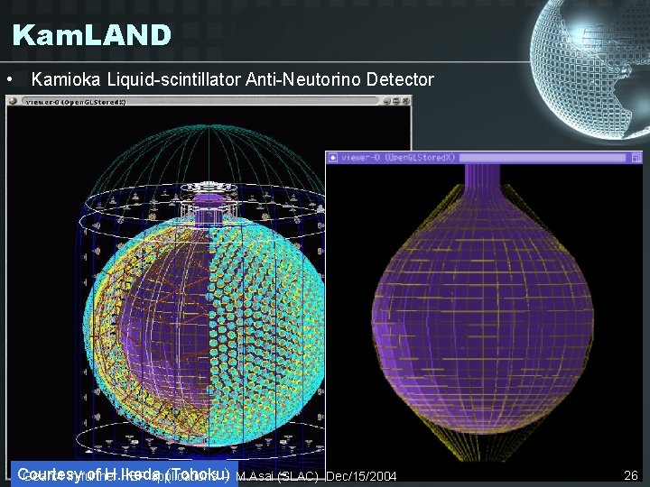 Kam. LAND • Kamioka Liquid-scintillator Anti-Neutorino Detector Courtesy of H. Ikeda (Tohoku)Geant 4 in