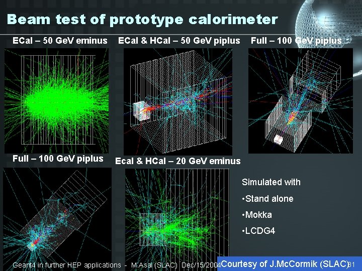 Beam test of prototype calorimeter ECal – 50 Ge. V eminus ECal & HCal