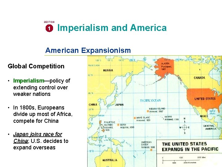 SECTION 1 Imperialism and American Expansionism Global Competition • Imperialism—policy of extending control over