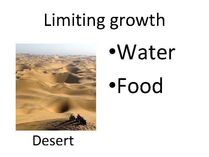Limiting growth • Water • Food Desert Limiting growth • Water • Food Desert