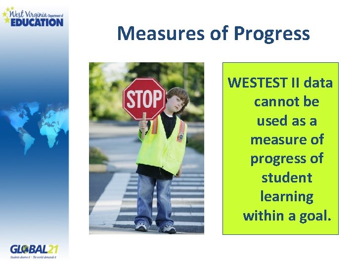 Measures of Progress WESTEST II data cannot be used as a measure of progress