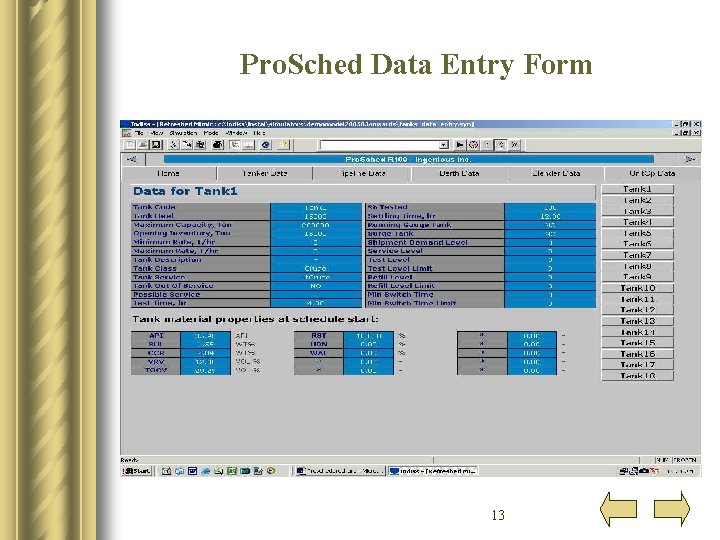 Pro. Sched Data Entry Form 13 