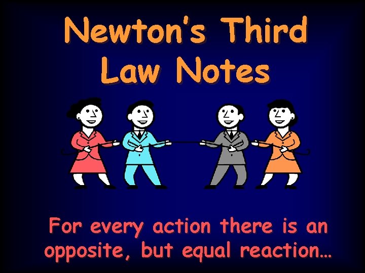 Newton’s Third Law Notes For every action there is an opposite, but equal reaction…