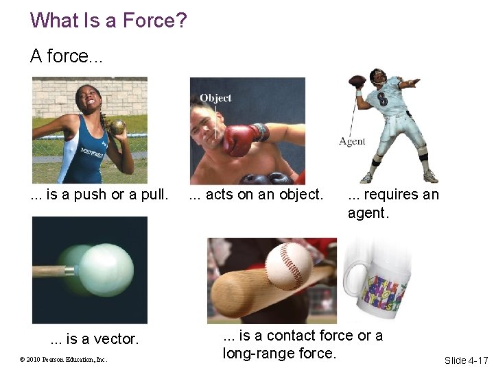 What Is a Force? A force. . . is a push or a pull.
