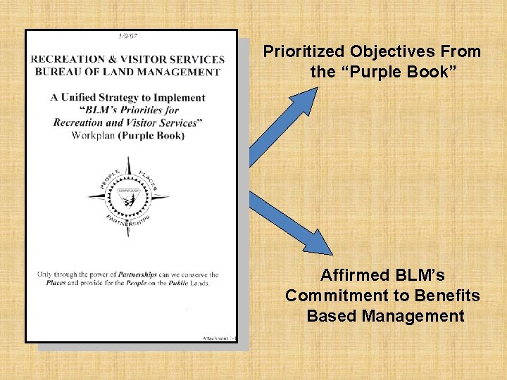 Prioritized Objectives From the “Purple Book” Affirmed BLM’s Commitment to Benefits Based Management 