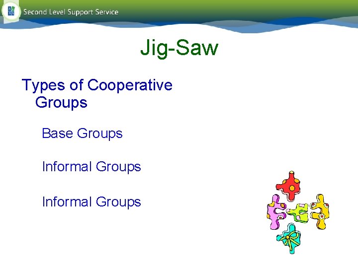 Jig-Saw Types of Cooperative Groups Base Groups Informal Groups Jig-Saw Types of Cooperative Groups Base Groups Informal Groups