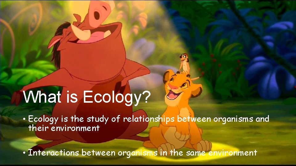 What is Ecology? • Ecology is the study of relationships between organisms and their
