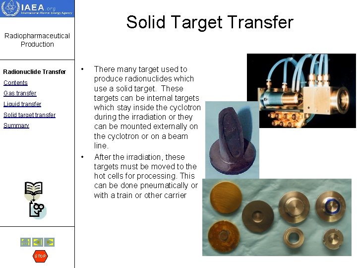 Solid Target Transfer Radiopharmaceutical Production Radionuclide Transfer • Contents Gas transfer Liquid transfer Solid