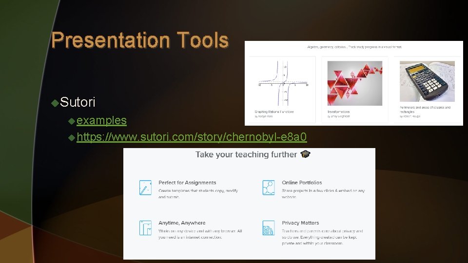 Presentation Tools u. Sutori u examples u https: //www. sutori. com/story/chernobyl-e 8 a 0