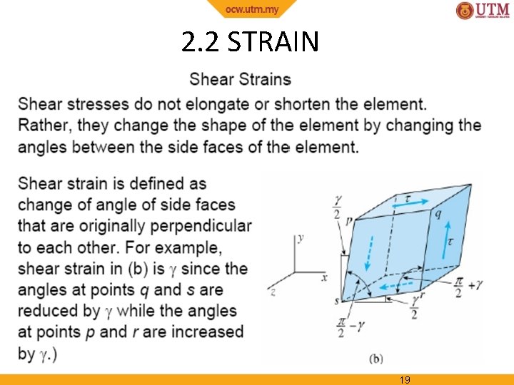 2. 2 STRAIN 19 