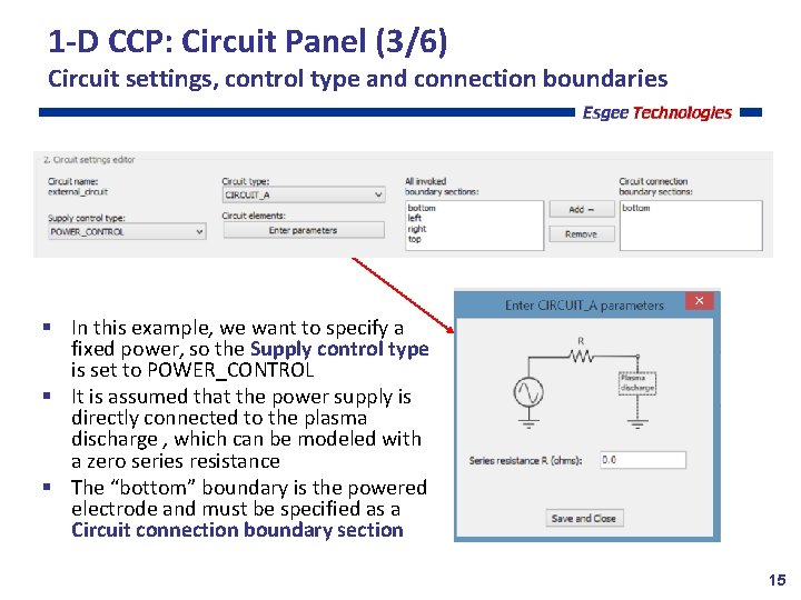 1 -D CCP: Circuit Panel (3/6) Circuit settings, control type and connection boundaries In