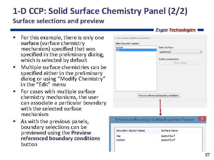 1 -D CCP: Solid Surface Chemistry Panel (2/2) Surface selections and preview For this