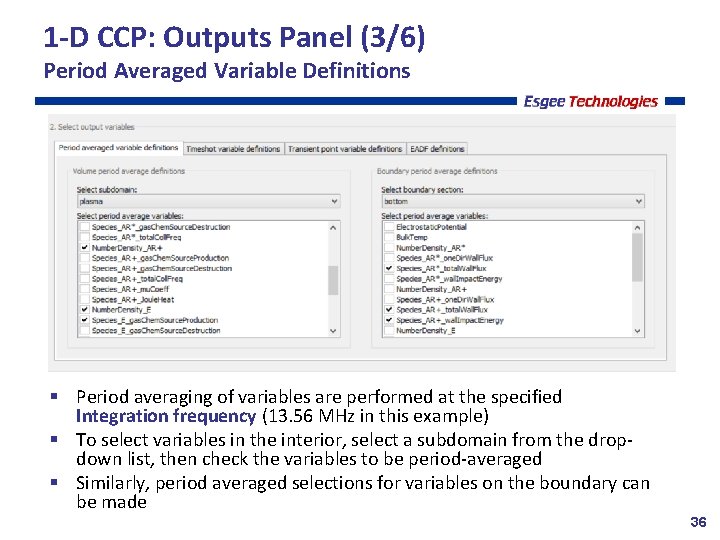 1 -D CCP: Outputs Panel (3/6) Period Averaged Variable Definitions Period averaging of variables