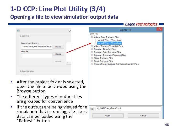 1 -D CCP: Line Plot Utility (3/4) Opening a file to view simulation output