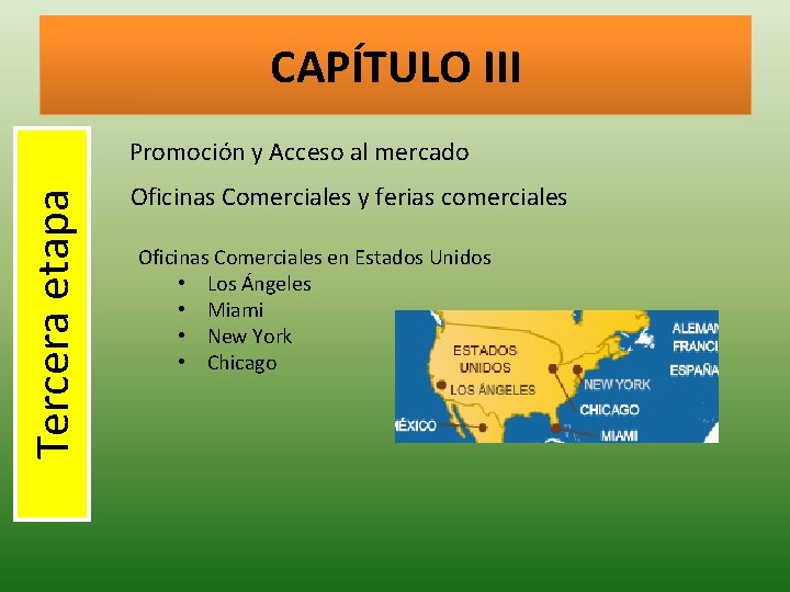 CAPÍTULO III Tercera etapa Promoción y Acceso al mercado Oficinas Comerciales y ferias comerciales
