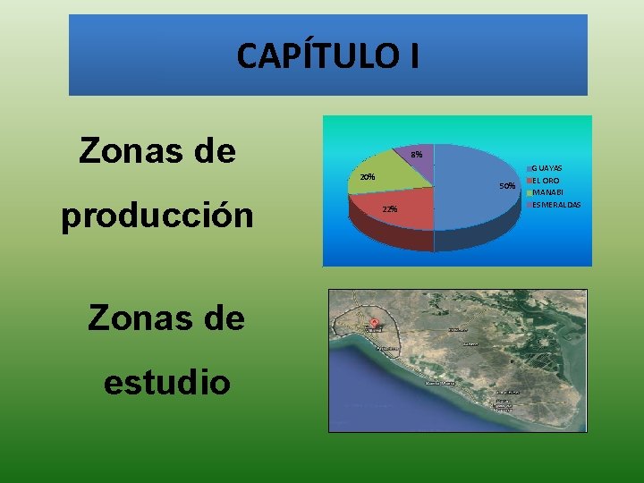 CAPÍTULO I Zonas de 8% 20% producción Zonas de estudio 50% 22% GUAYAS EL