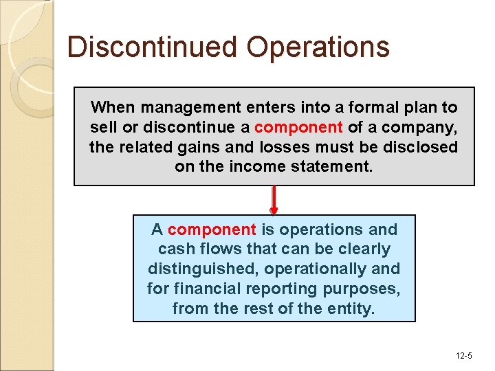 Discontinued Operations When management enters into a formal plan to sell or discontinue a Discontinued Operations When management enters into a formal plan to sell or discontinue a