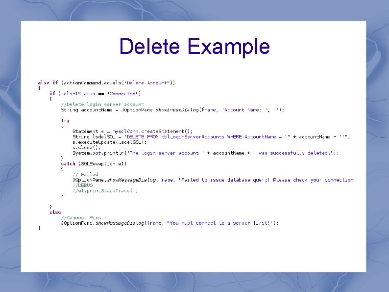 Delete Example 