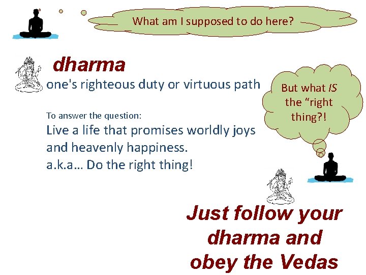What am I supposed to do here? dharma one's righteous duty or virtuous path