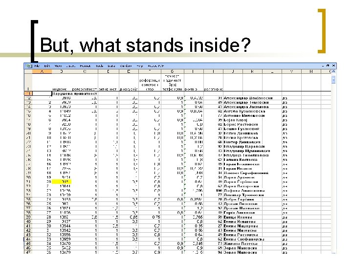 But, what stands inside? 