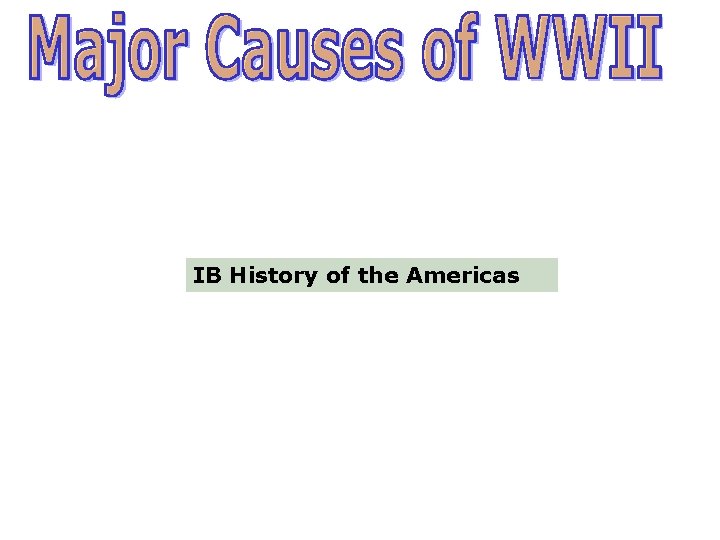 IB History of the Americas 