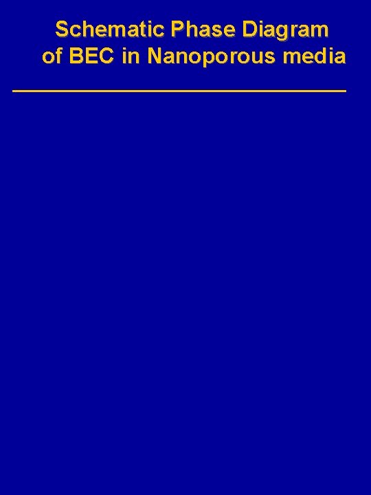 Schematic Phase Diagram of BEC in Nanoporous media 