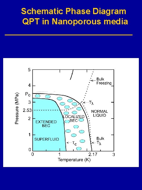 Schematic Phase Diagram QPT in Nanoporous media 