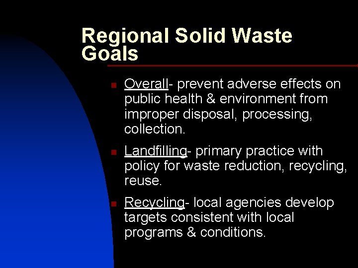 Revision of MAG Regional Solid Waste Management Plan