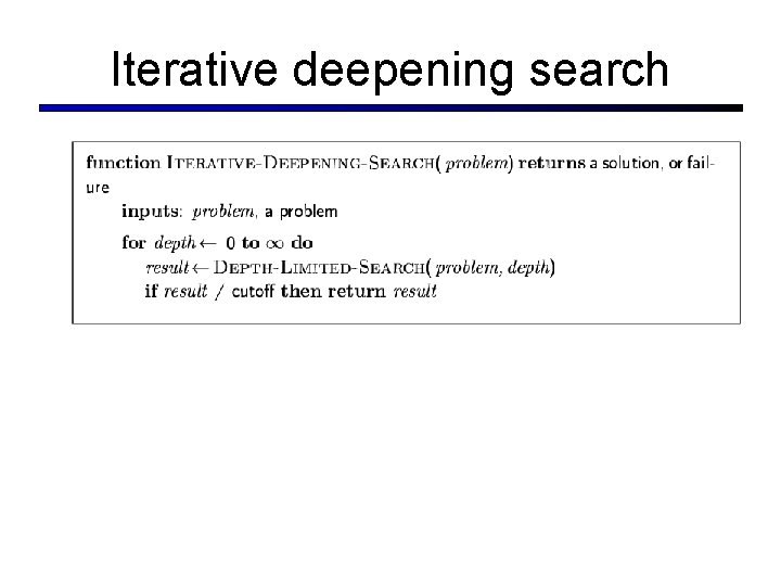 Iterative deepening search 