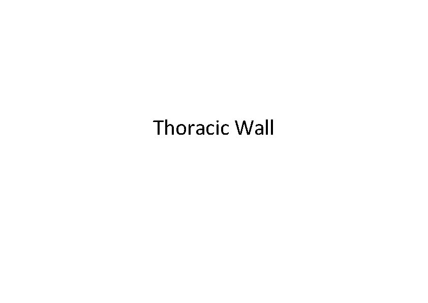 Thoracic Wall 