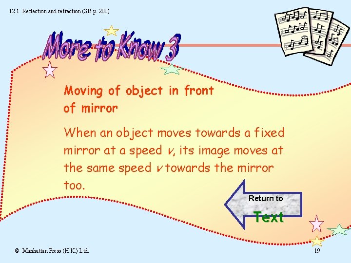 12. 1 Reflection and refraction (SB p. 200) Moving of object in front of