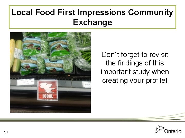 Local Food First Impressions Community Exchange Don`t forget to revisit the findings of this