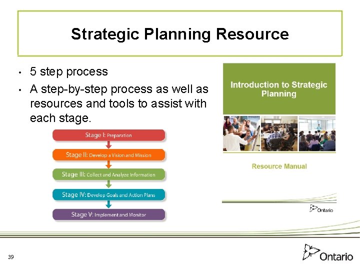 Strategic Planning Resource • • 5 step process A step-by-step process as well as