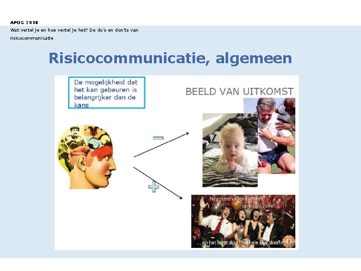 APOG 2018 Wat vertel je en hoe vertel je het? De do’s en don’ts