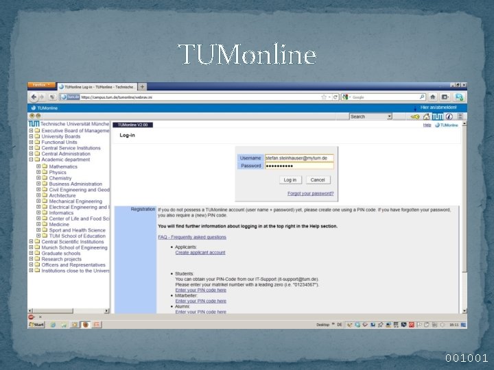 TUMonline 001001 TUMonline 001001