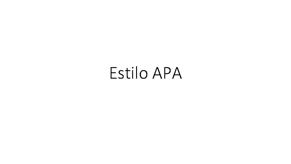 Estilo APA 