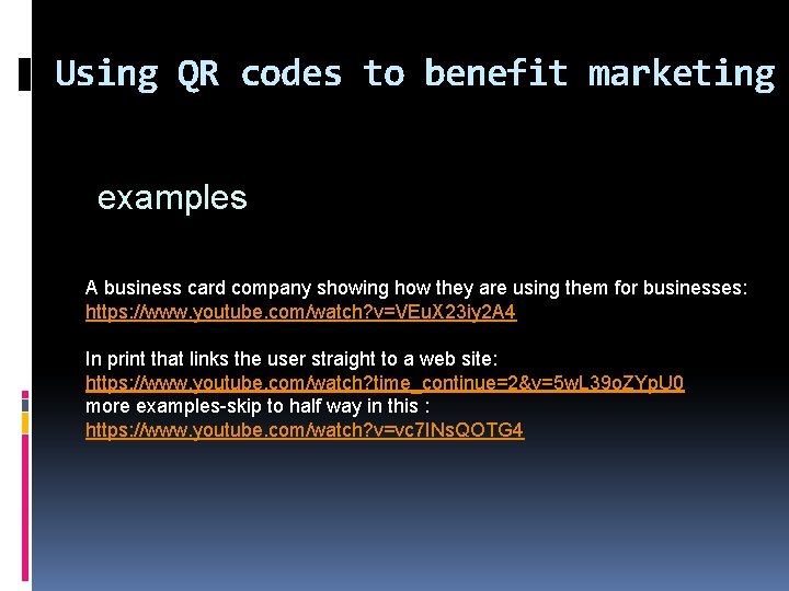 Using QR codes to benefit marketing examples A business card company showing how they