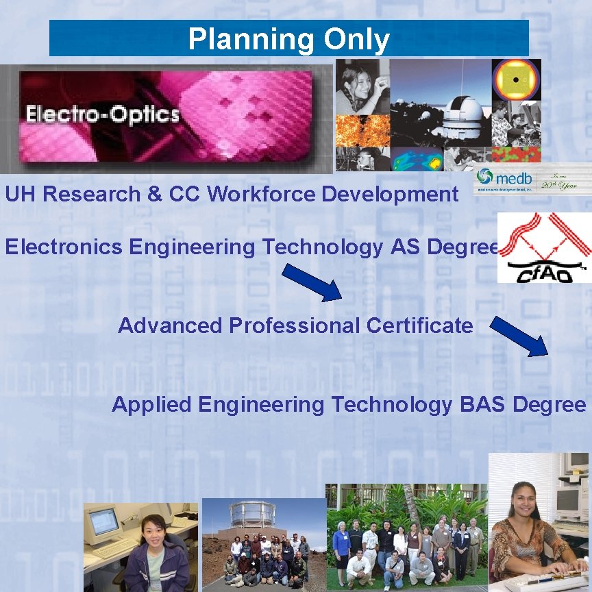 Planning Only UH Research & CC Workforce Development Electronics Engineering Technology AS Degree Advanced