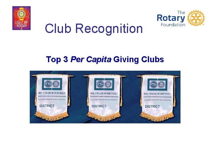 Club Recognition Top 3 Per Capita Giving Clubs 