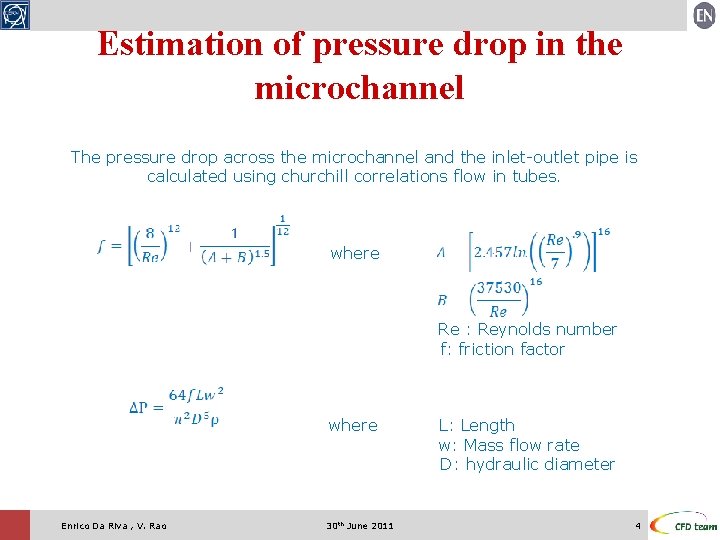 Estimation of pressure drop in the microchannel The pressure drop across the microchannel and Estimation of pressure drop in the microchannel The pressure drop across the microchannel and