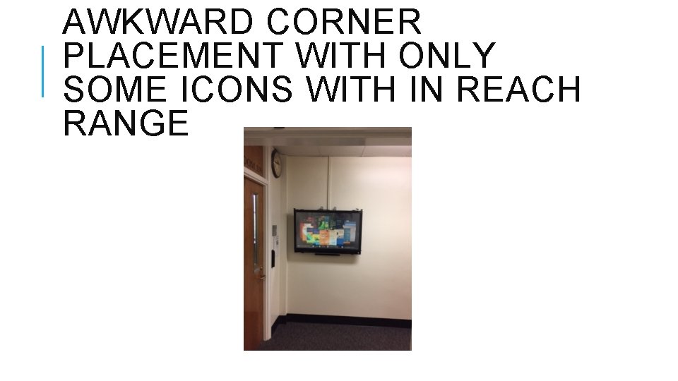AWKWARD CORNER PLACEMENT WITH ONLY SOME ICONS WITH IN REACH RANGE AWKWARD CORNER PLACEMENT WITH ONLY SOME ICONS WITH IN REACH RANGE