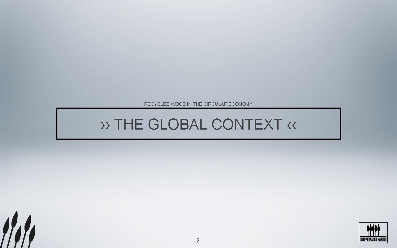 RECYCLED WOOD IN THE CIRCULAR ECONOMY ›› THE GLOBAL CONTEXT ‹‹ 2 