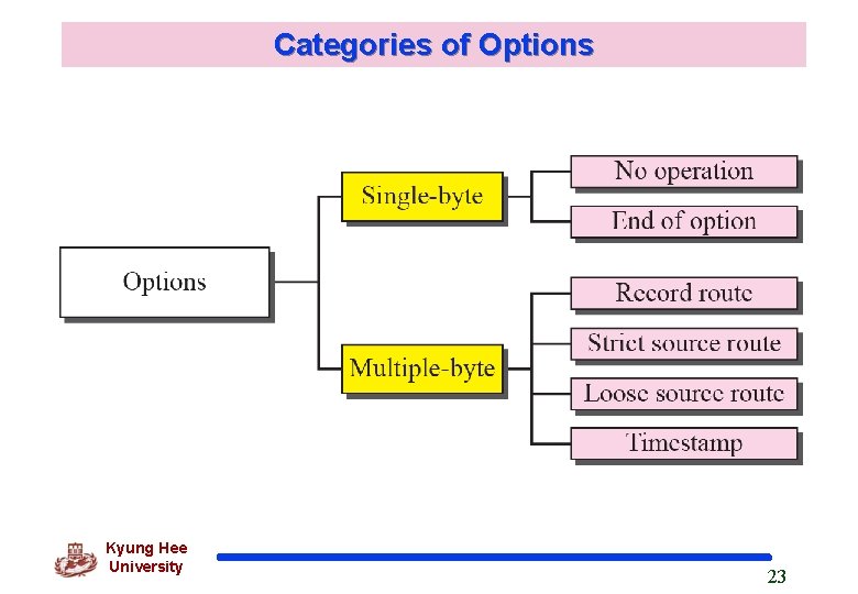 Categories of Options Kyung Hee University 23 