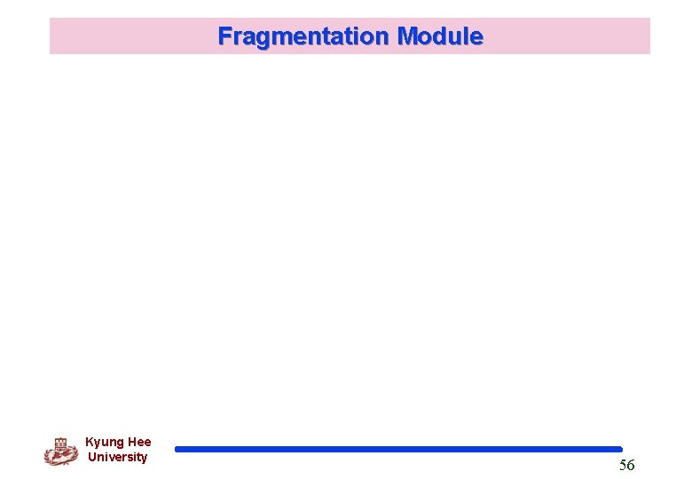 Fragmentation Module Kyung Hee University 56 