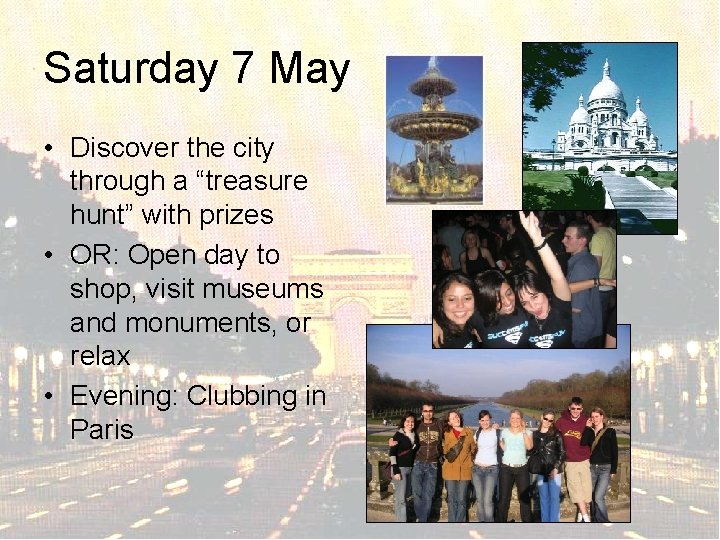 Saturday 7 May • Discover the city through a “treasure hunt” with prizes •