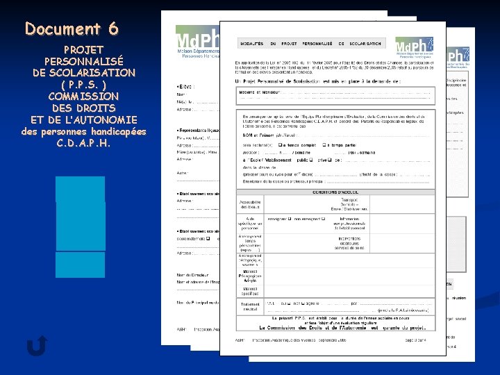 Document 6 PROJET PERSONNALISÉ DE SCOLARISATION ( P. P. S. ) COMMISSION DES DROITS