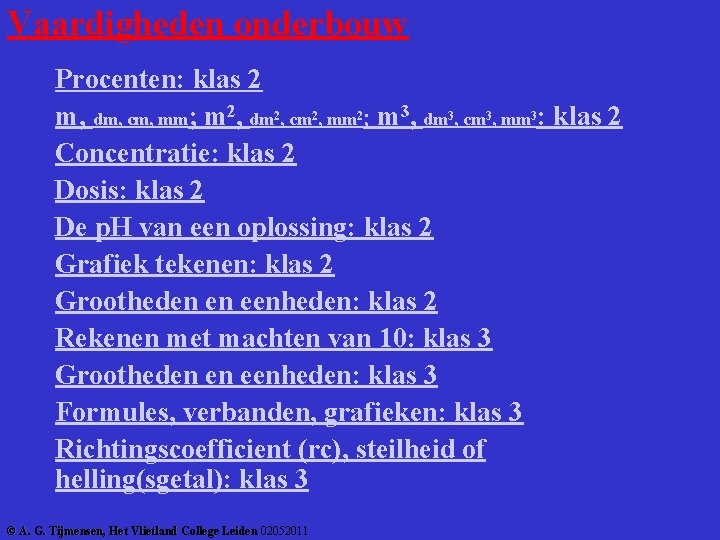 Vaardigheden onderbouw 1. 2. 3. 4. 5. 6. 7. 8. 9. 10. 11. Procenten: