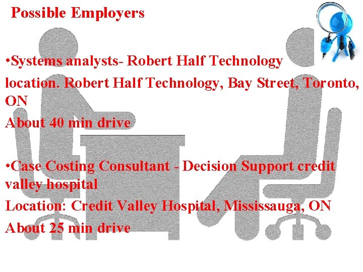 Possible Employers • Systems analysts- Robert Half Technology location. Robert Half Technology, Bay Street,